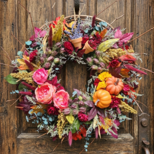 Harvest Blooms & Pumpkins: A Fall Wreath Experience